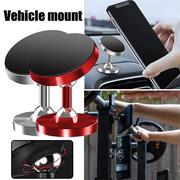 Gym dobbeltsidet magnetisk telefonholder, magnetisk 360 telefonholder