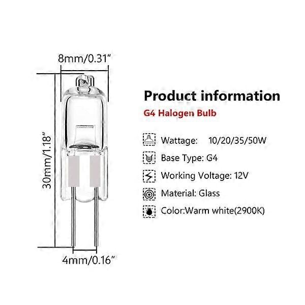 10 st halogenlampor kapsellampor G4-12V-10W G4-12V-10W G4-12V-10W [db]