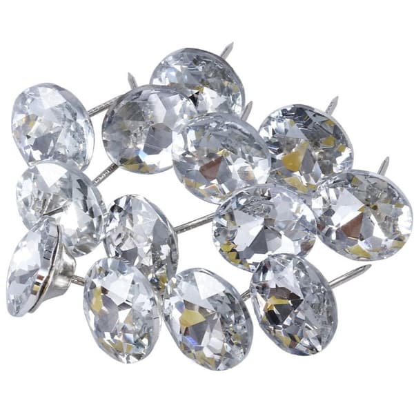 30 stk 25 mm Krystalknapper med Metaløje - Kompatible med DIY-håndværk, Møbelpolstring og Syning