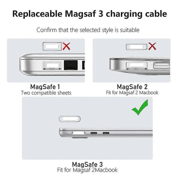 Kompatibel med MagSafe 3 USB-C hunn til magnetisk PD 100W ladeadapter for MacBook - Sølv Mørkegrå Stil A Dark grey Style A