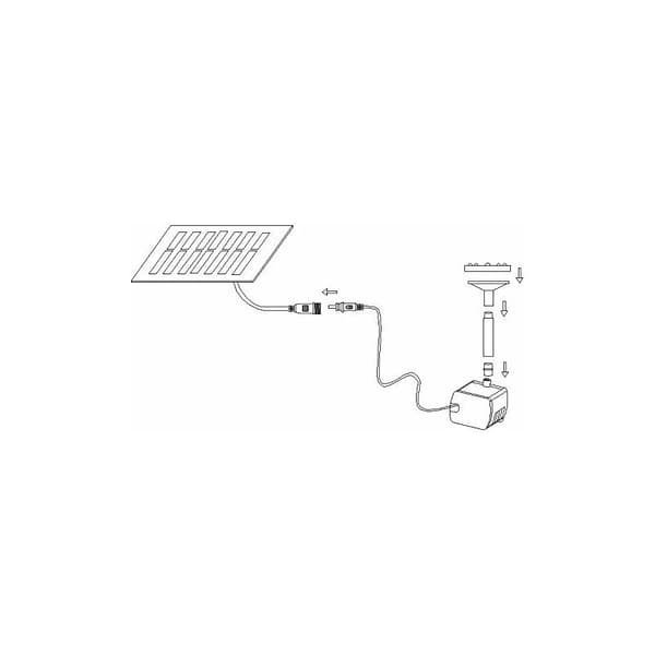 Solcellefontænepumpe - Havefontæne Pool Sprinkler Damppumpe Fiskakvarium med separat solpanel og 3m kabel og 4 sprayadaptere (Sort)