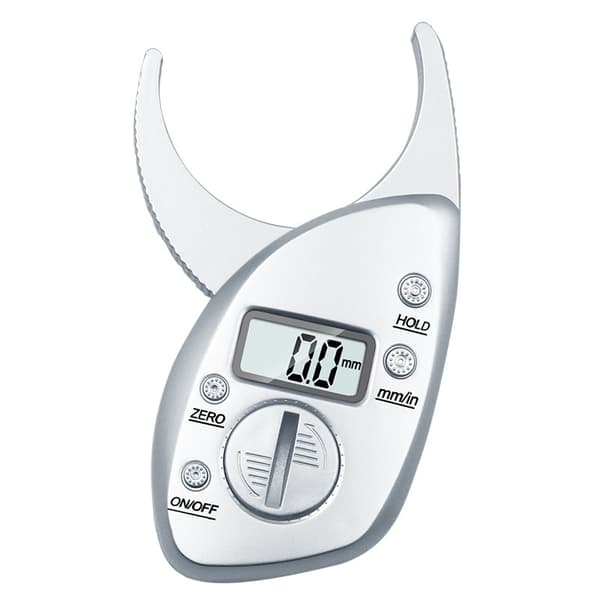Body Fat Caliper Portable Lightweight Comfortable Grip Accurate Measurement Digital Fat Caliper Silver