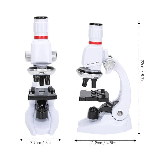 Kids Microscope Set with Mobile Phone Holder Simulation High Definition 1200X