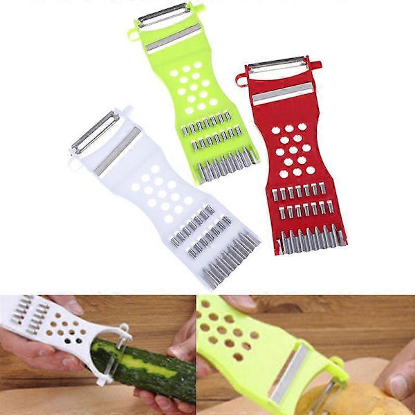 Multifunctional Kitchen Utensil Vegetable Fruit Peeler Julienne Slicer Tool Red red