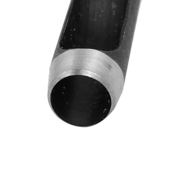 15 mm diameter metallhålstans med räfflat skaft för läderpackning och rem