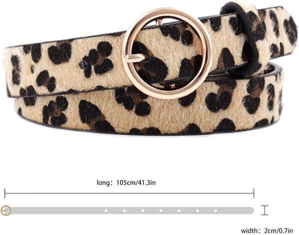 imiteret læderbælte til kvinder | blødt imiteret læder-taljebælte til leopardprint - Leopardenmuster