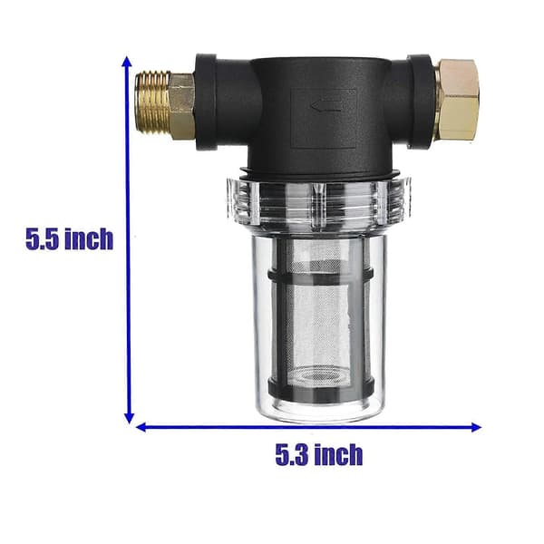 Haveslangefilter til højtryksrenser vandindløb, sediment inline filter, 40 mesh skærm, ekstra 100 mesh [DB]