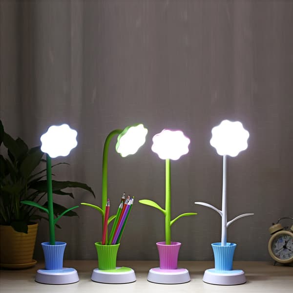 Gul skrivbordslampa för barn, dimbar sänglampa med touch-sensor