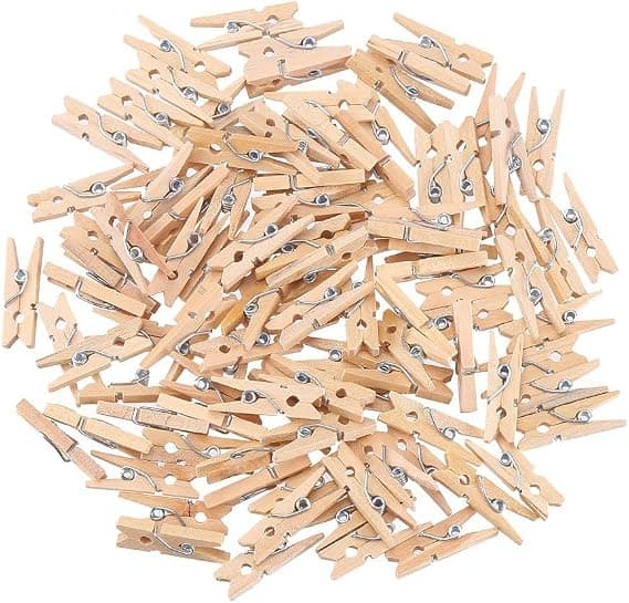 3,5 cm Stabila Mini Pyykkipojat Luonnonpuusta, 100 Kappaletta Pakkauksessa