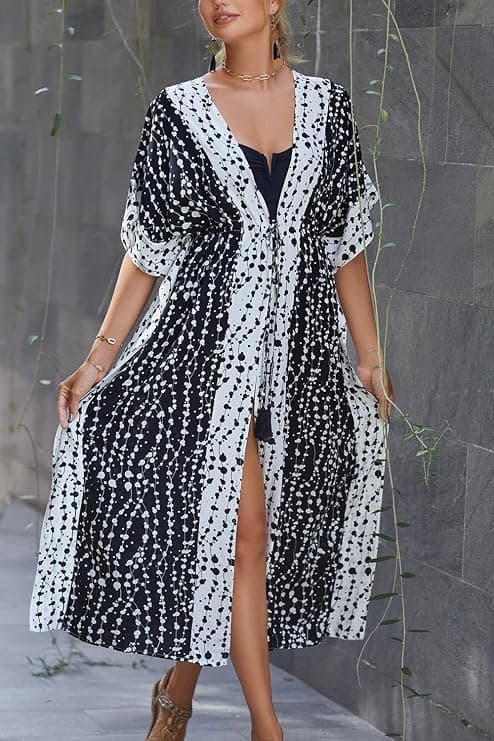 Kimono Klänning för Kvinnor, Morgonrock, Nattlinne, Strandbikini, Badkläder, Sommarklänning, Kofta