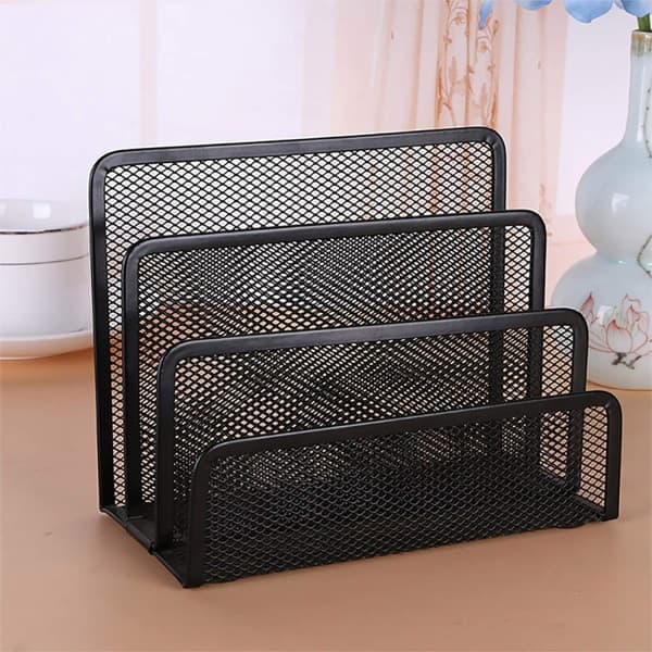 3-Tier Letter Sorter, Metal Mesh Desk Organizer, for Documents, Paper, Letters, Black
