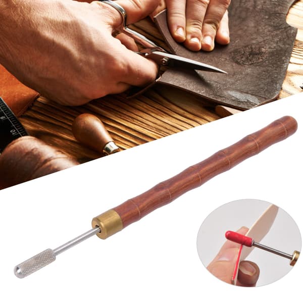 Sandalwood Handle Edge Dye Pen Applicator DIY Leather Craft Edge Treatment Tool Red