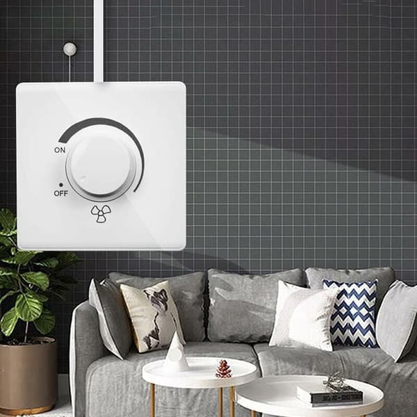 86 Typ Takfläkt Steglös Hastighetsregulator Väggströmbrytare 220V 10A Takfläkt Hastighetskontroll Strömbrytare Vit