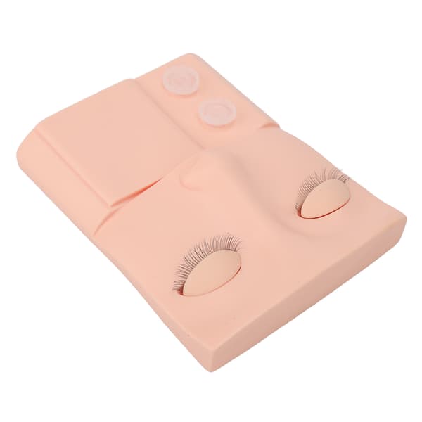 Vipper Dukkehode Utskiftbart Øyelokk Vippeextensions Øvelsesmakeup Trening PVC Rosa