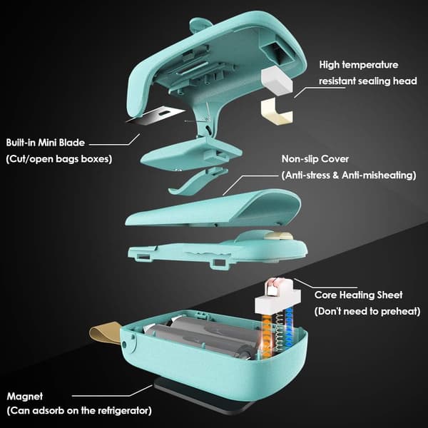 Mini-forsegler, 2 i 1 Mini-poseforsegler Poseforsegler med DXGHC