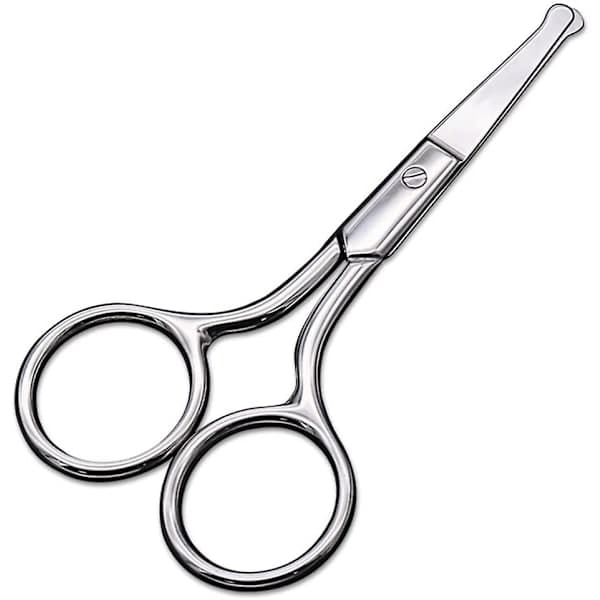 Nose Hair Scissors, Stainless Steel, Small Scissors with Round Tip Design, Does Not Harm Nasal Cavity