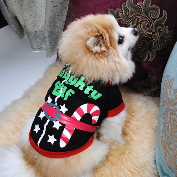 Hundeklær juleklær klassisk bomulls-T-skjorte Teddy B