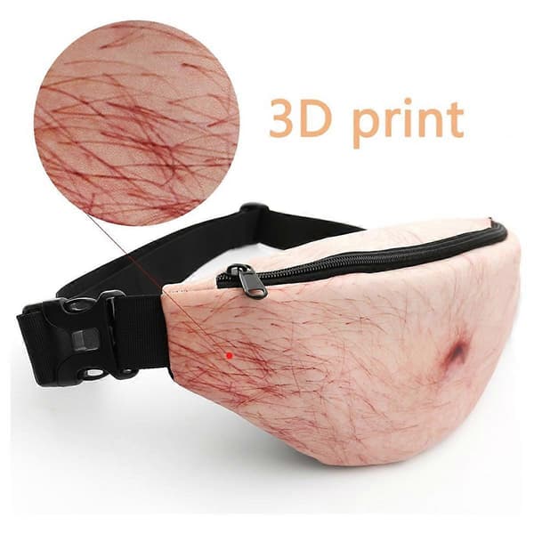 Roliga Presenter, 3D Män Ölmage Pappa Väska Midjeväskor, Vattentät Magväska