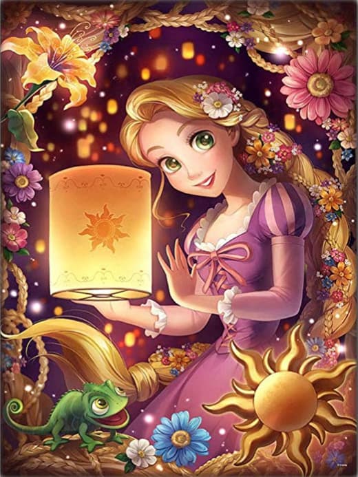 30x40 cm 5D DIY Fuld Diamantmaling, Tegneserieprinsesse