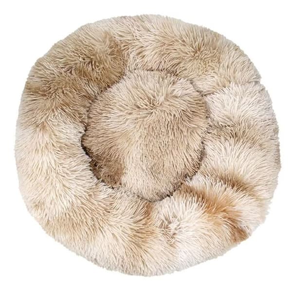 Katteseng, fluffy pude, blød vaskbar til katte hunde (Tie-dye beige, 50 cm), Sunny