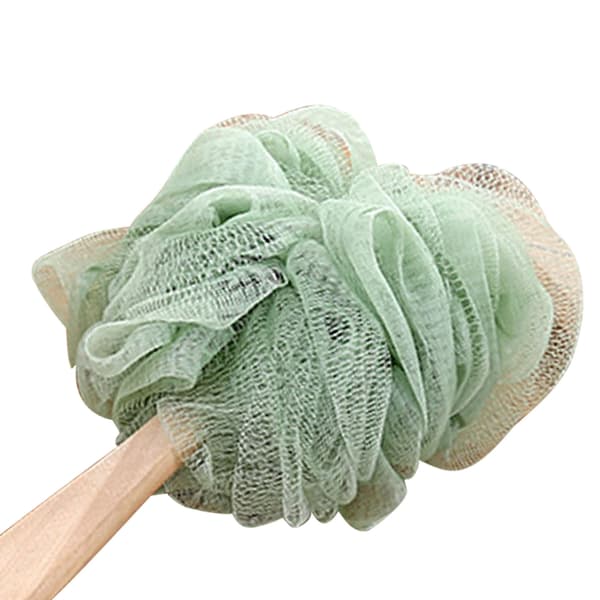 Long Handle Body Scrubber Cleaning Bath Scrubber Bath Scrubbing Ball for Bathroom Shower Green