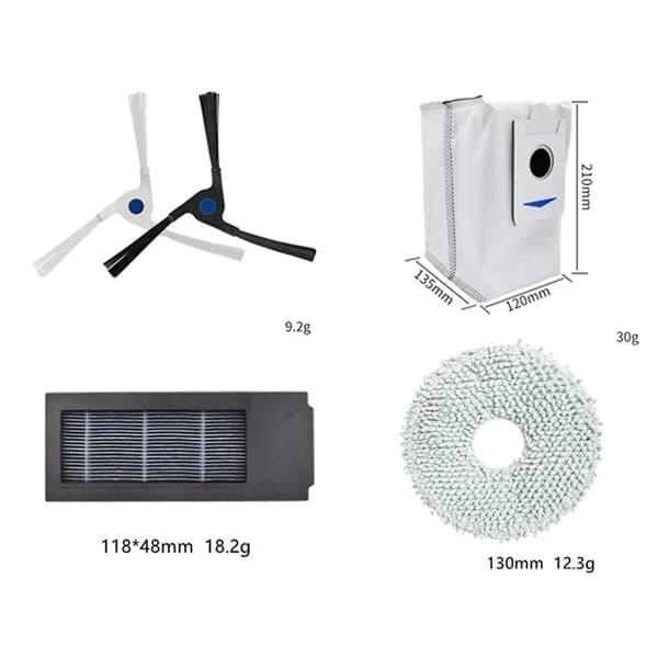 Sivuharja Hepa-suodatin Pölypussi Moppiliinat Ac Deebot X2 / X2 Omni / X2 Pro -robotti-imurille