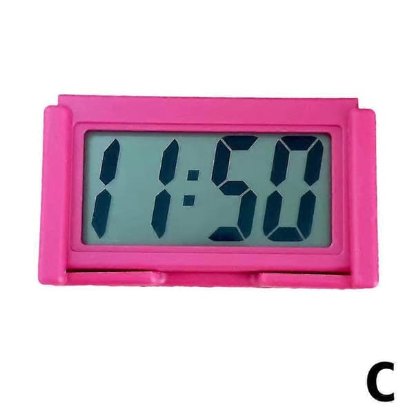 Mini Car Clock Car Truck Dashboard Practical Self-Adhesive New Clock Electronic Digital Holder Vehicle Clock [DB] Red Red