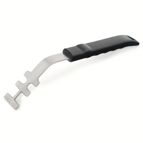 Udendørs grill, grillristløfter, ristløfter til riste i rustfrit stål og støbejern, rustfrit stål og sort (FMY) 1 stk 1pc