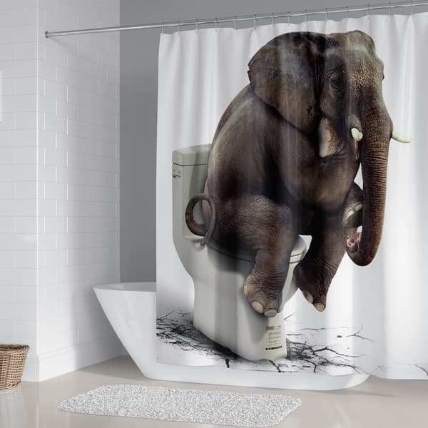 Suihkuverho, elefantin kakka, vedenpitävä, 180*200cm