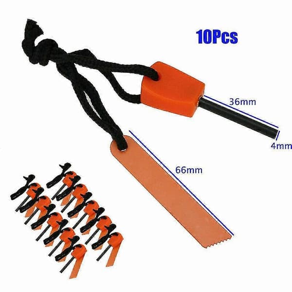 10x Fire Starter Flint Steel Lighter Survival Kit Ferro Rod Outdoor Camping Tool [DB]