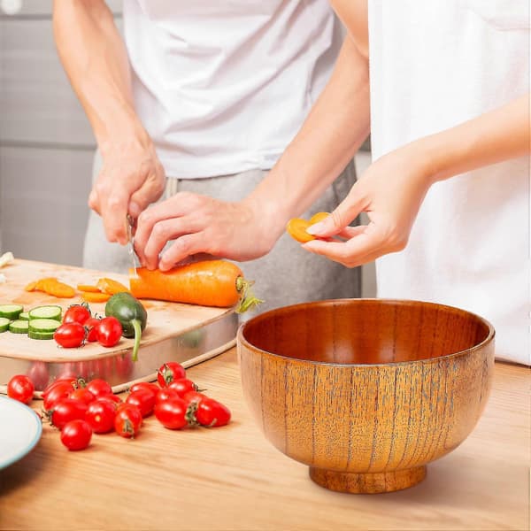6 stk Treskåler Serveringsservise For Ris, Suppe, Dip, Kaffe, Te, Dekorasjon Treskål K