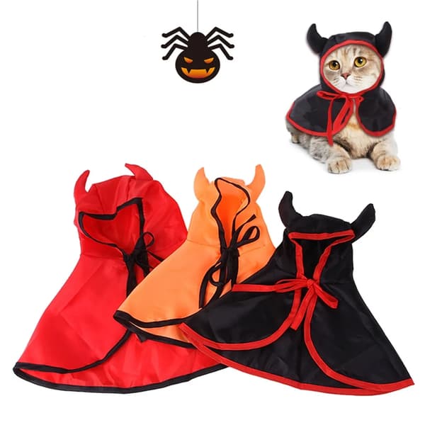 Dog Halloween Wizard Cape and Witch Hat Costume for Pets, 31cm