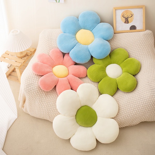 Blomstformet Putestoff Myk Stol Pute Overdimensjonert Gulvpute Daisy Blomst Dekorativ Sittepute for Kontor Stillesittende