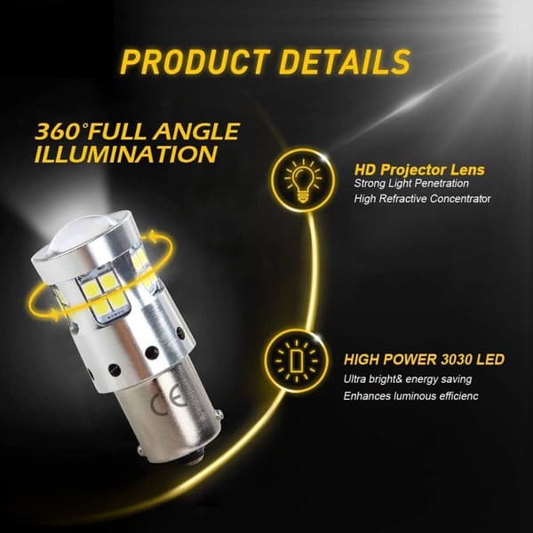 1300LM LED 1156 BA15s peruutusvalo DRL valkoinen, 8W, 2 kpl KLB