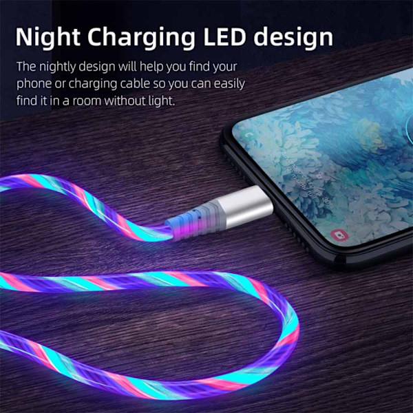 2 stk Streaming Datakabel Mobiltelefon Ladekabel ROSE RED Rose Red Rose Red Type C-Type C