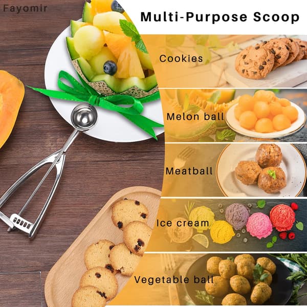 Cookie Scoop Set - Small/1 tbsp, Medium/2 tbsp, Large/3 tbsp - Cookie Dough Scoop, Cookie Scoops for Baking Set of 3