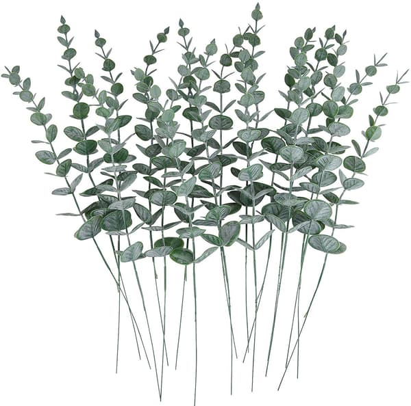 30 stilker eukalyptus, kunstige eukalyptusblader,
