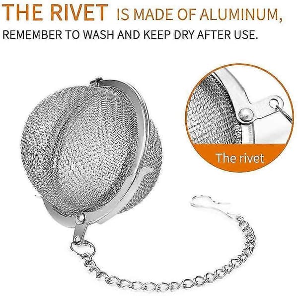 2 stk. tebold i rustfrit stål 5,3 cm te-si te-infuser til te