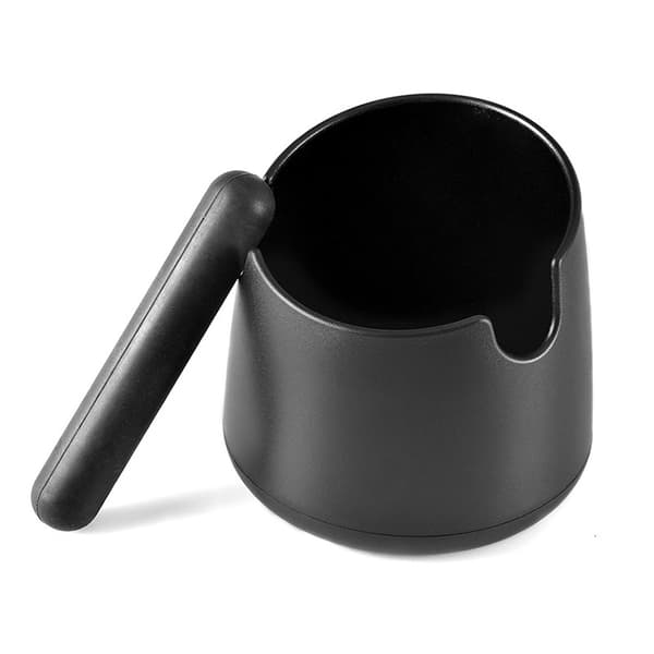 Knock Box til kaffegrums (sort), beholder til kaffegrums med aftagelig tamperstang