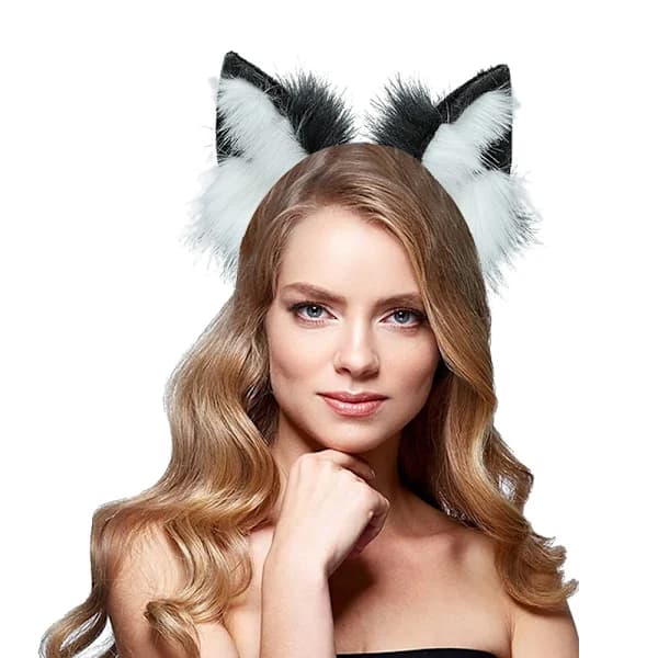 Håndlavet kunstpels ræv ulv ører pandebånd Halloween