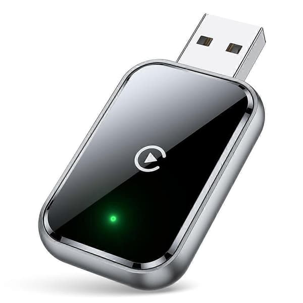 Langaton CarPlay -sovitin iPhonelle, langallisesta langattomaan, minikoko, USB ja USB-C, ei viivettä