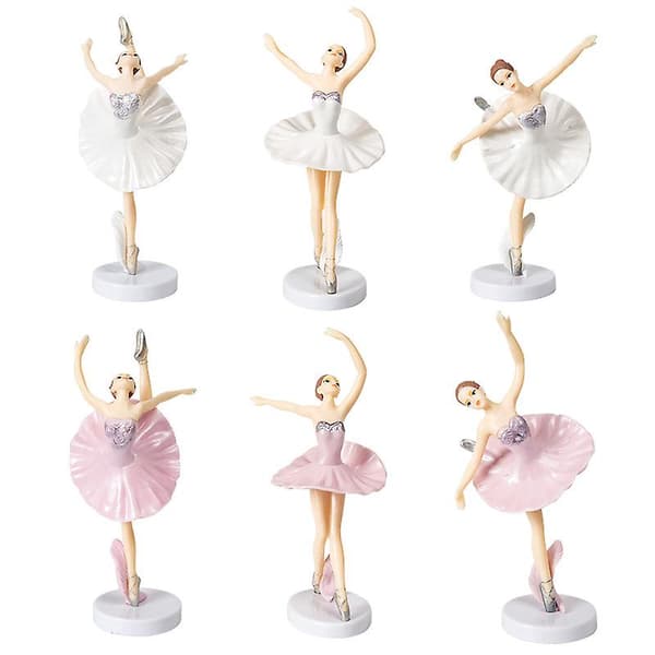 3 stk Balletpige Kagepynt med Base Miniature Figur Legetøj Figurer Legesæt Kagepynt