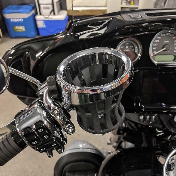 Motorcykelstyr Drikkekopholder til Honda GL1800 Goldwing til Softail Electra Sølv