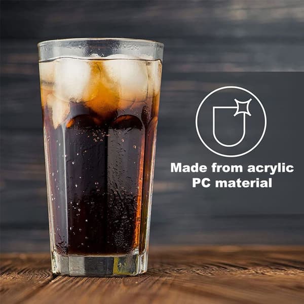 330 ml PC åttekantet vannglass, husholdningsdrikkeglass