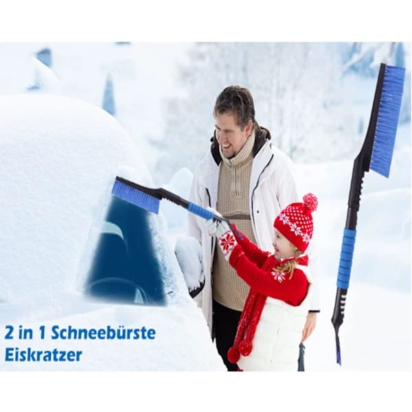 Car Snow Brush (Orange), 2-in-1 Ice Scraper and Snow Brush, Detachable