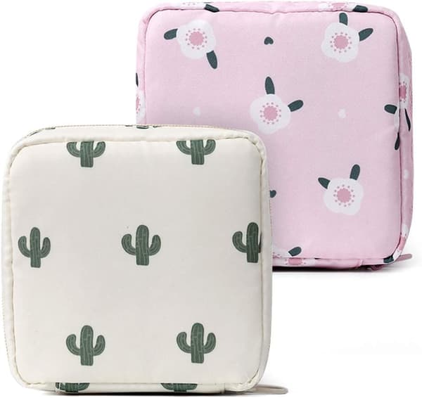 2 Pcs Sanitary Napkin Storage Bag, Menstrual Cup Bag, Nylon