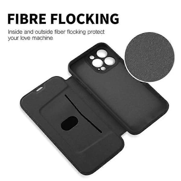 För iPhone 15 Mobilskal i konstläder med flytande känsla och kortplats