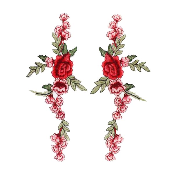 8 st broderade blomsterlappar sy på lappar ros lapp po