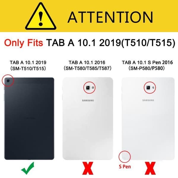Samsung Galaxy Tab A 10.1 2019 Case (SM-T510/SM-T515) Protective Case with Shockproof Stand - Black[DB]