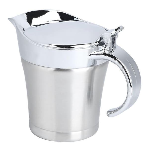 304 Rustfrit Stål Dobbeltlags Isolering Sovsekande Sovsebåd Serveringskande Køkkenredskab 450ml